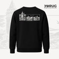 Black Crew Neck Sweatshirt with Galata Tower