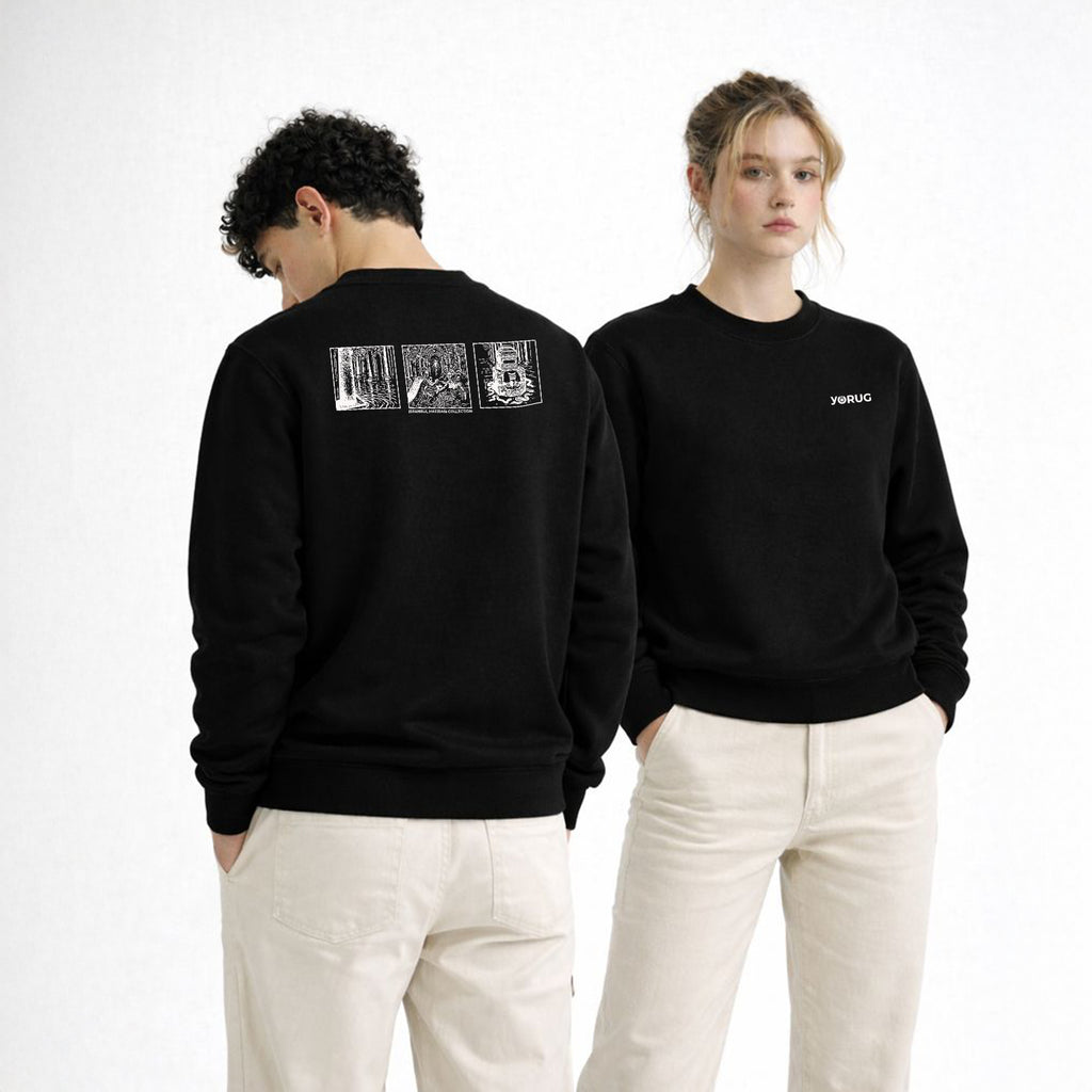 Black Crew Neck Sweatshirt Yerebatan &amp; Medusa