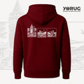 Claret Red Unisex Hoodie Galata Tower &amp; Cat